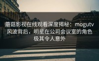蘑菇影视在线观看深度揭秘：mogutv风波背后，明星在公司会议室的角色极其令人意外