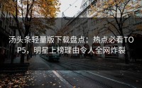 汤头条轻量版下载盘点：热点必看TOP5，明星上榜理由令人全网炸裂
