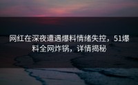 网红在深夜遭遇爆料情绪失控，51爆料全网炸锅，详情揭秘