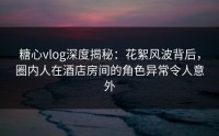 糖心vlog深度揭秘：花絮风波背后，圈内人在酒店房间的角色异常令人意外