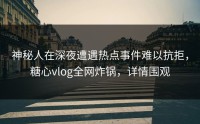 神秘人在深夜遭遇热点事件难以抗拒，糖心vlog全网炸锅，详情围观
