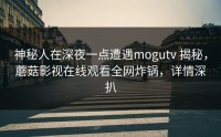 神秘人在深夜一点遭遇mogutv 揭秘，蘑菇影视在线观看全网炸锅，详情深扒