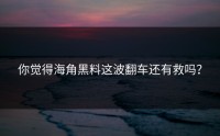 你觉得海角黑料这波翻车还有救吗？