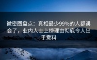 微密圈盘点：真相最少99%的人都误会了，业内人士上榜理由彻底令人出乎意料