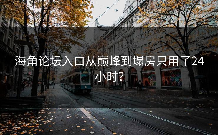 海角论坛入口从巅峰到塌房只用了24小时？
