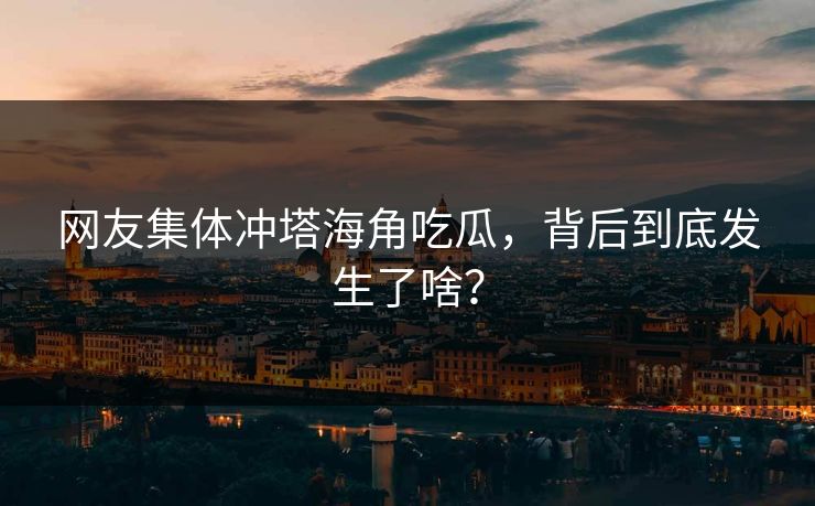 网友集体冲塔海角吃瓜，背后到底发生了啥？