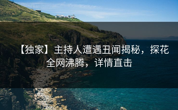 【独家】主持人遭遇丑闻揭秘，探花全网沸腾，详情直击