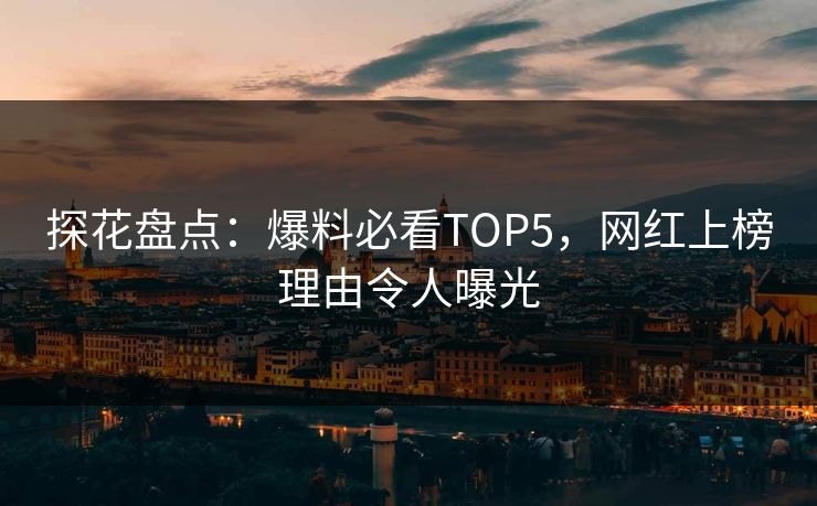 探花盘点：爆料必看TOP5，网红上榜理由令人曝光