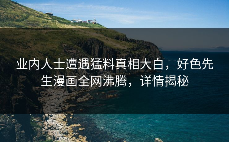 业内人士遭遇猛料真相大白，好色先生漫画全网沸腾，详情揭秘