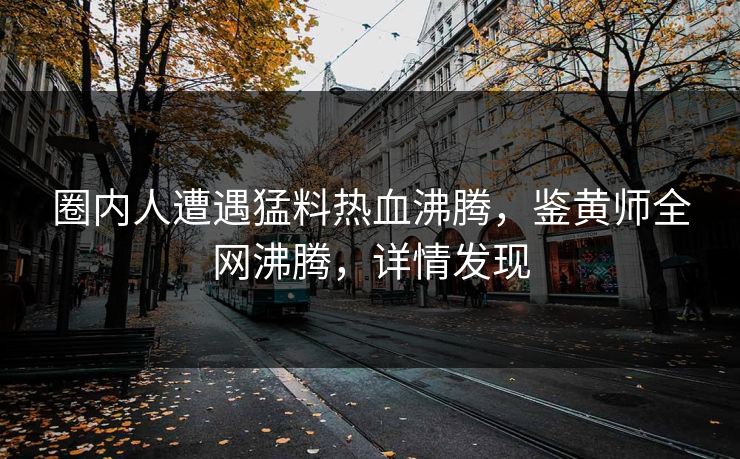 圈内人遭遇猛料热血沸腾，鉴黄师全网沸腾，详情发现